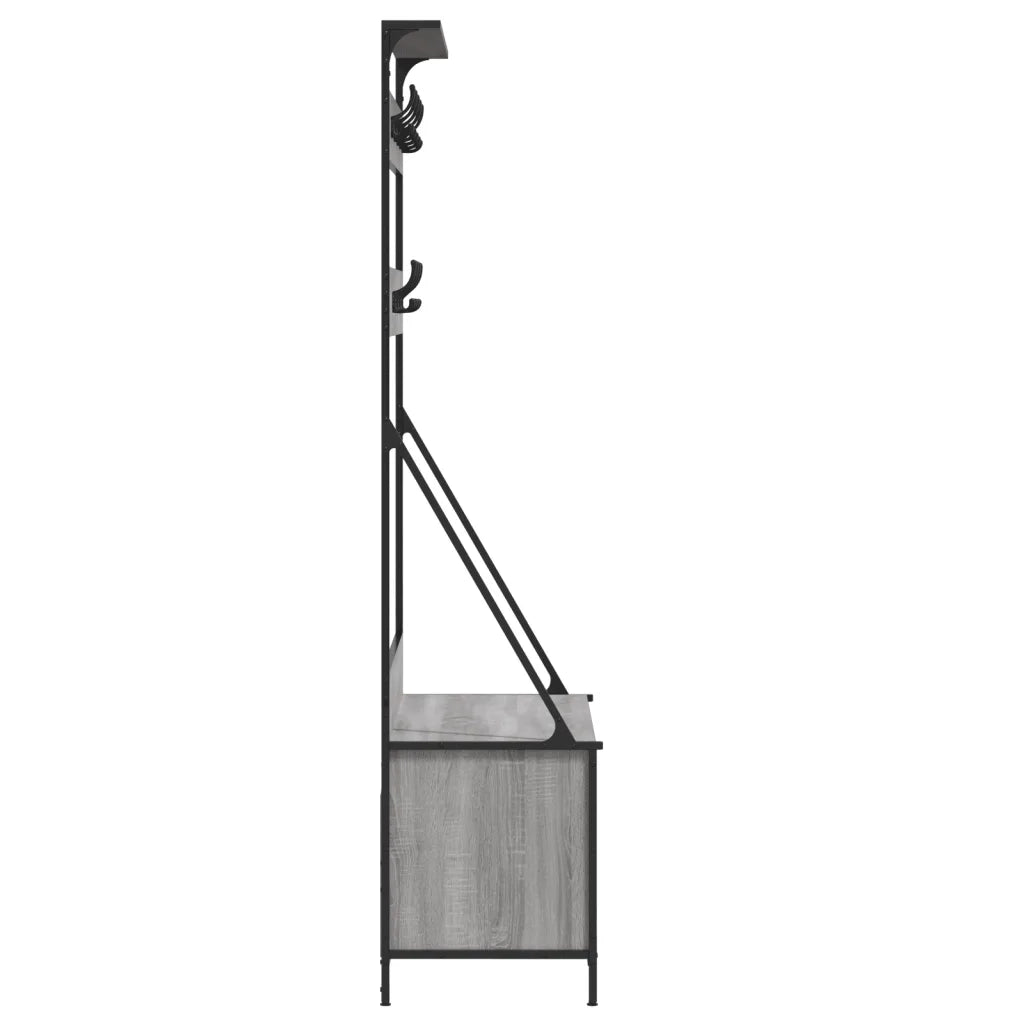 Appendiabiti con Porta Scarpe Grigio Sonoma 100x41x184 cm 837870