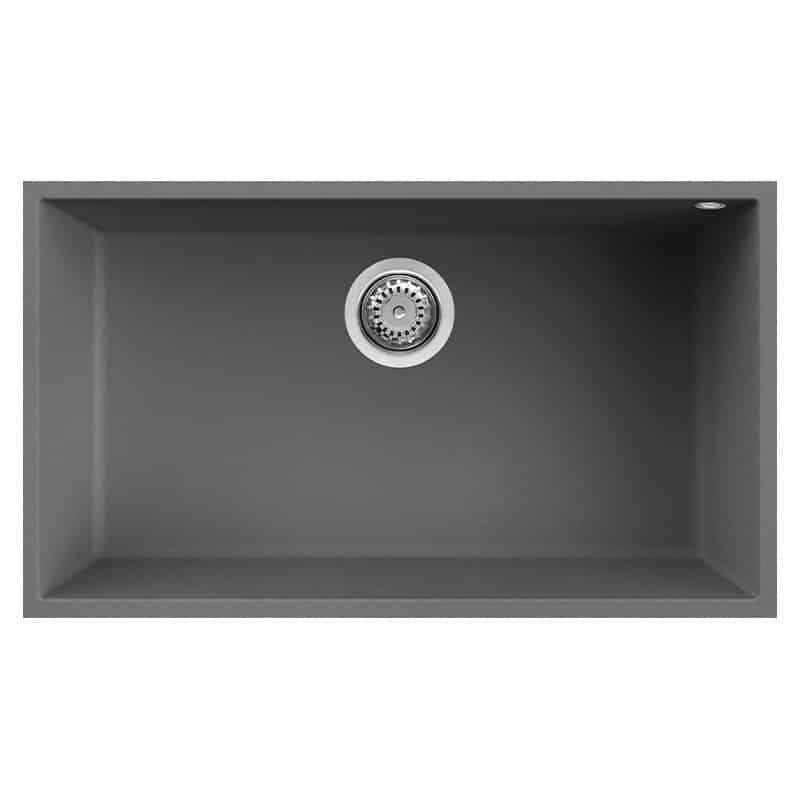 Lavello Elleci Incasso 1 vasca 76x44 Quadra 130 Sottotop Keratek Plus Grigio Dark Grey LKQ13099BSO