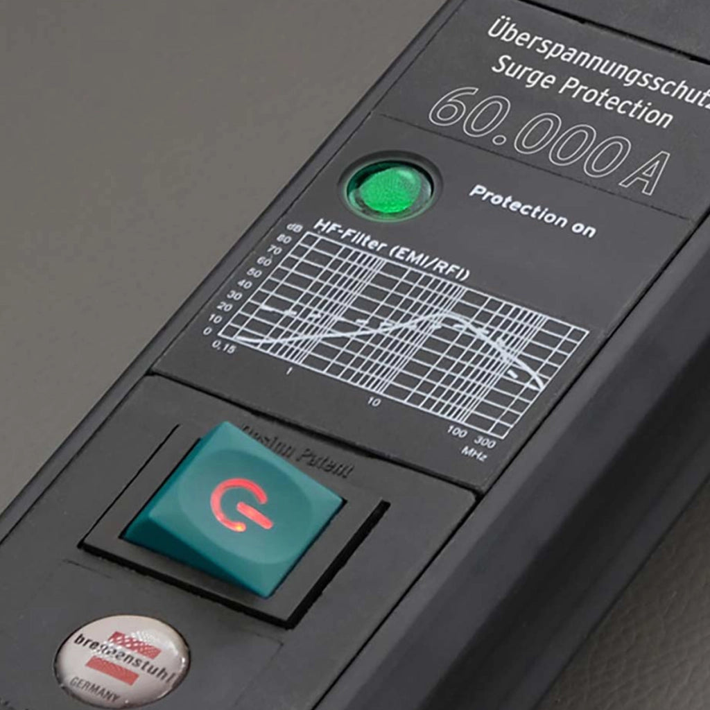 Multipresa Premium-Line 4 Vie Tipo E con Cavo 3m Protezione Sovratensioni Nero Brennenstuhl
