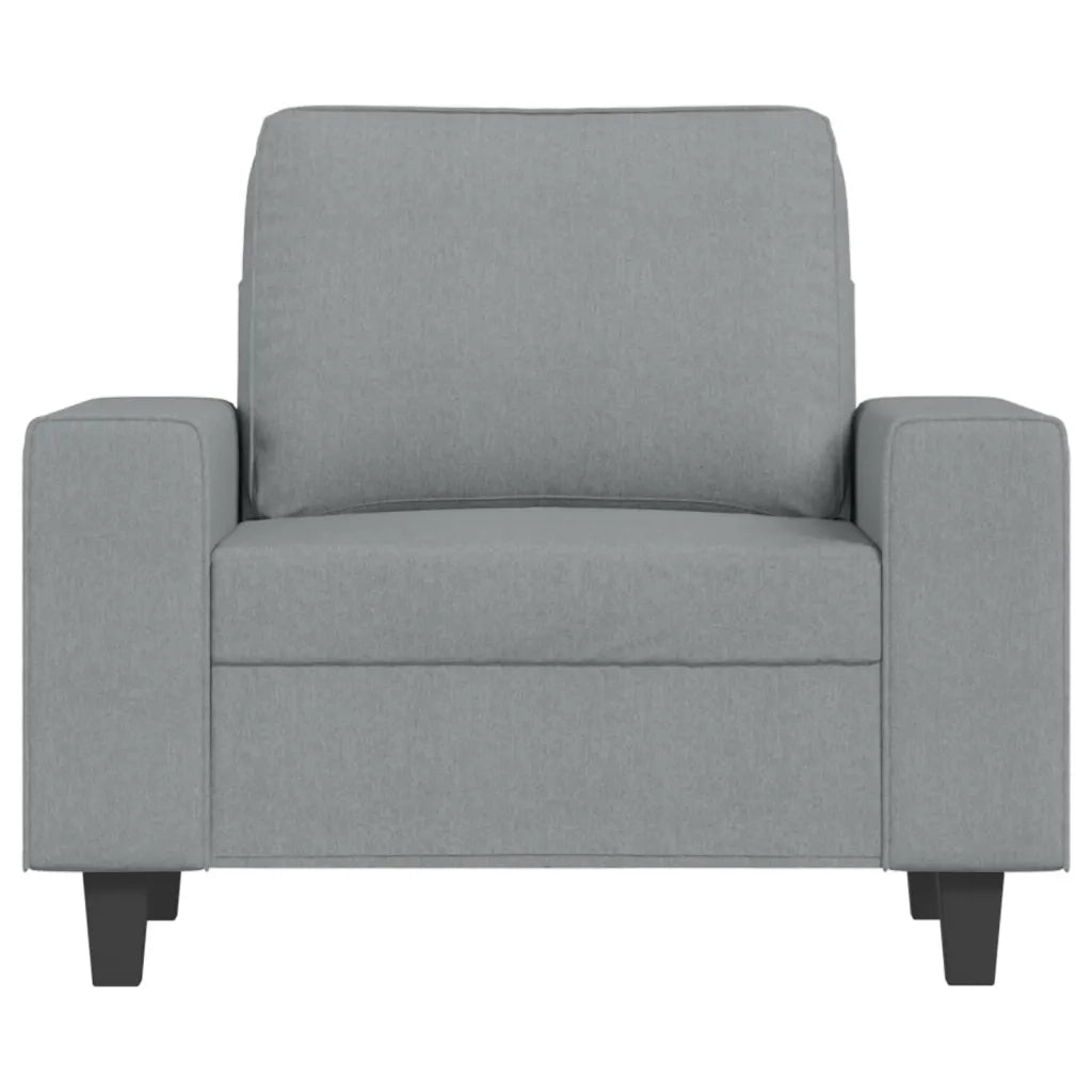 Poltrona | Sedia Relax con Poggiapiedi Grigio Chiaro 60 cm in Tessuto