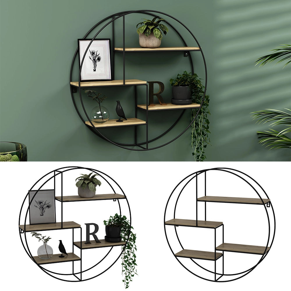 Vicco Libreria da parete Rovere 55 x 55 cm Rotondo