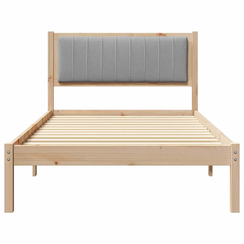 Letto con Testiera Rivestita Grigio chiaro 100 x 200 cm