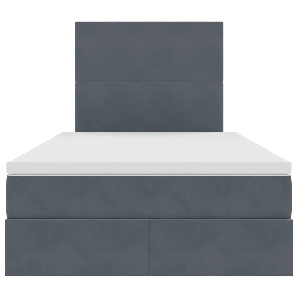 Letto con contenitore e materasso Grigio scuro 120 x 200 cm