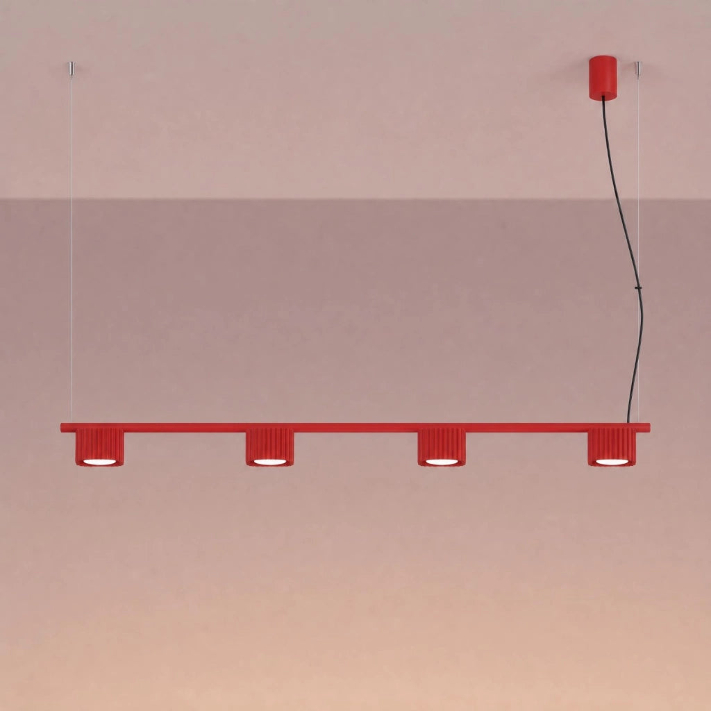 Lampadario RIFF 4 rosso Gx53
