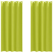Tende Oscuranti | Tende Blackout con Anelli 2 pz Verde 260 x 140 cm Poliestere