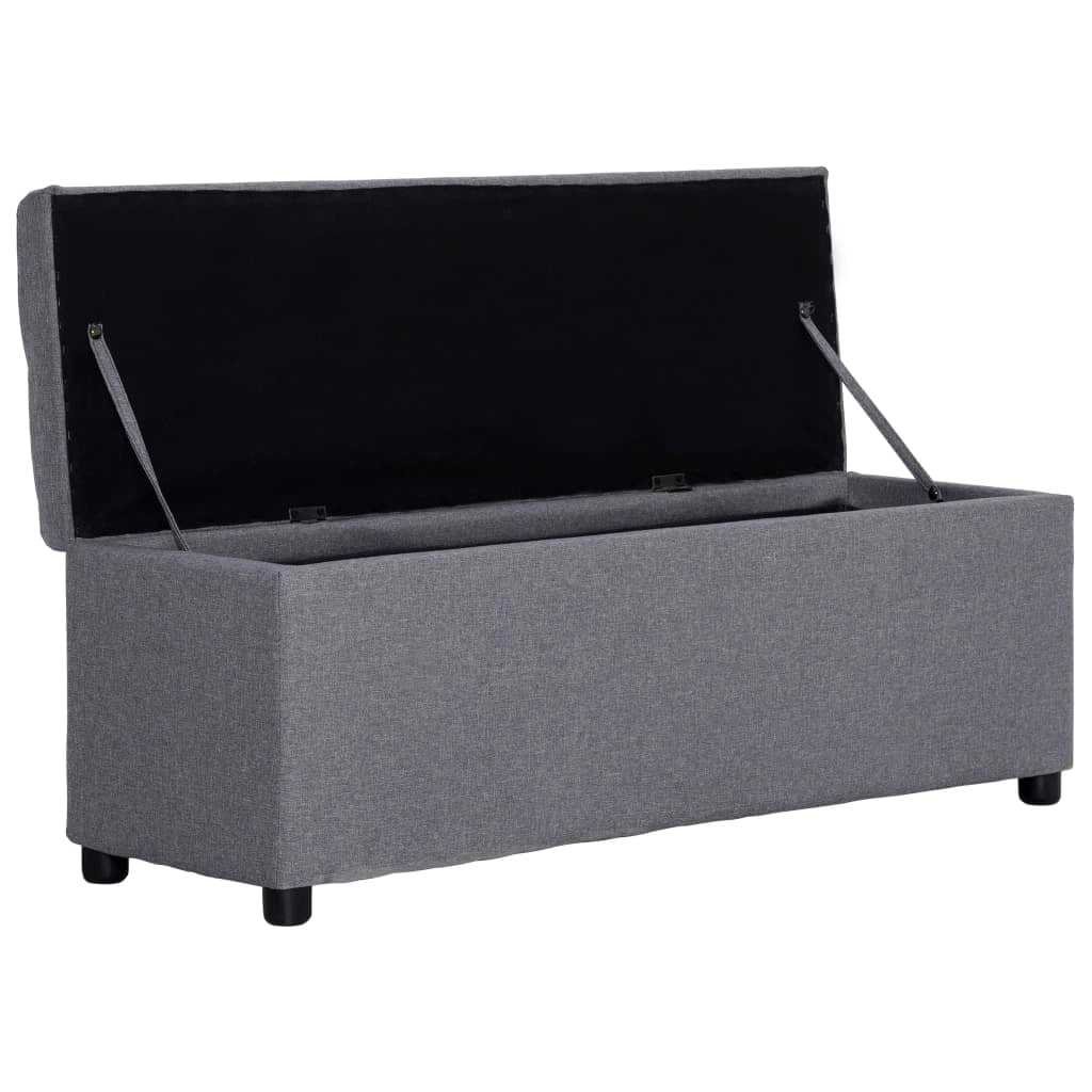 Panca con vano contenitore 116 cm poliestere grigio chiaro 02_0010878