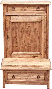 Biscottini Inginocchiatoio in legno massello di tiglio finitura naturale L60xPR47xH96 cm. Made in Italy