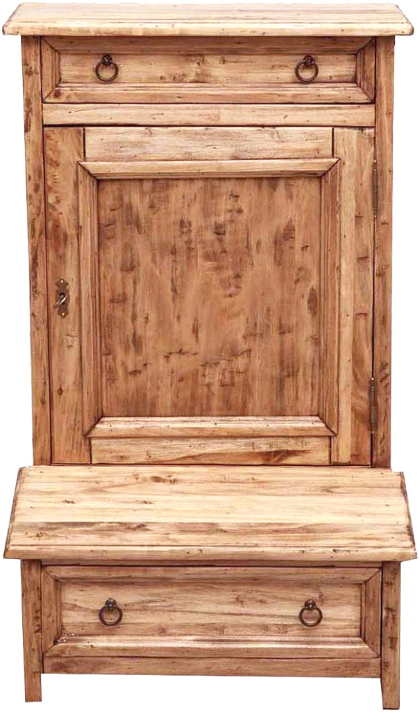 Biscottini Inginocchiatoio in legno massello di tiglio finitura naturale L60xPR47xH96 cm. Made in Italy