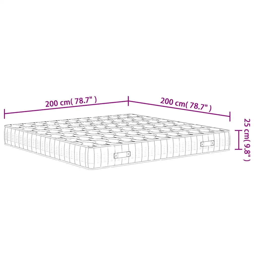 Materasso a Molle Insacchettate Medio Rigido 200x200 cm 3206418