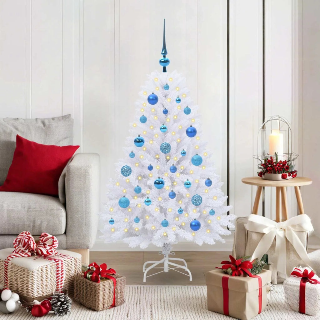 Albero di Natale | Decorazioni natalizie Artificiale con Rami Pieghevoli Bianco 120 cm