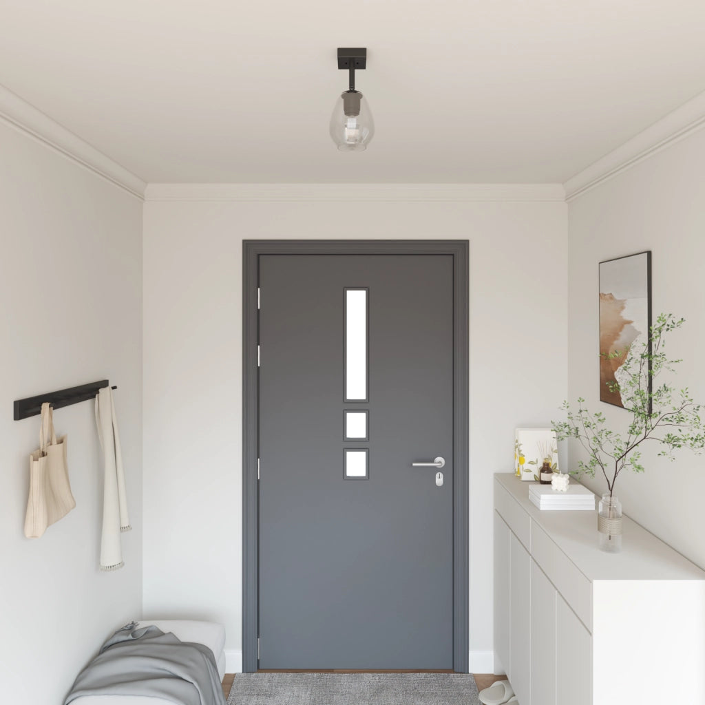 Lampade da soffitto  con paralume in vetro regolabile antracite E27
