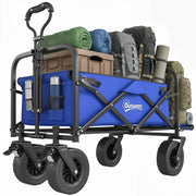 Carrello da Giardino Pleghevole ¨C zephmum ¨C Blu Scuro, Acciaio, 100 kg