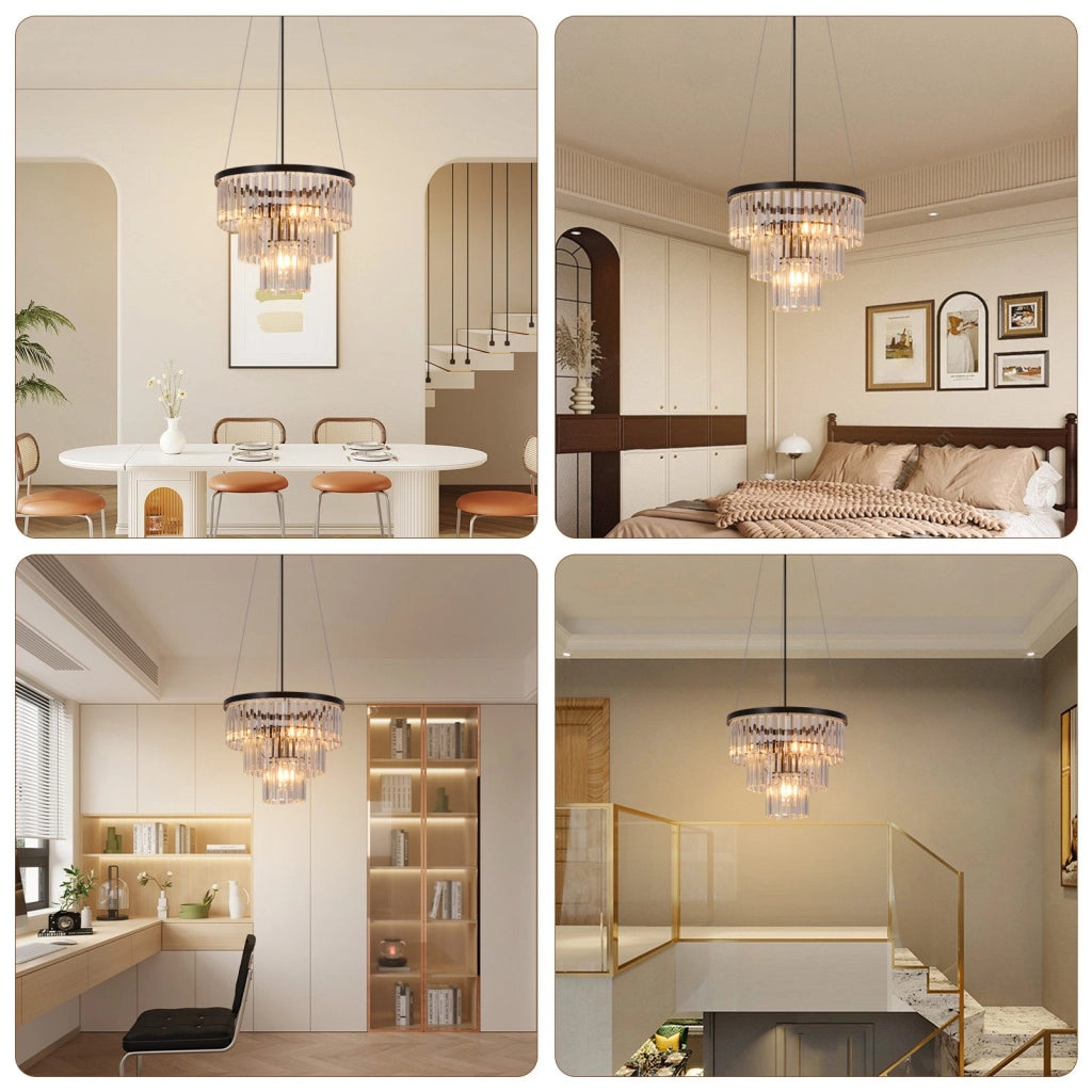 Lampada a sospensione ZMH per sala da pranzo E27 design in cristallo lampada a sospensione per soggiorno cucina