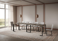 Consolle Allungabile 90-300x40x77 cm Sintesi Tortora Telaio Antracite