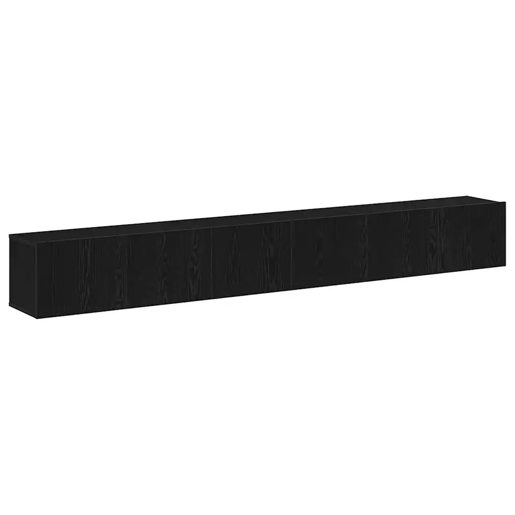 Set mobile TV 3 pz-Credenza per TV Rovere Nero 80 x 30 x 30 cm