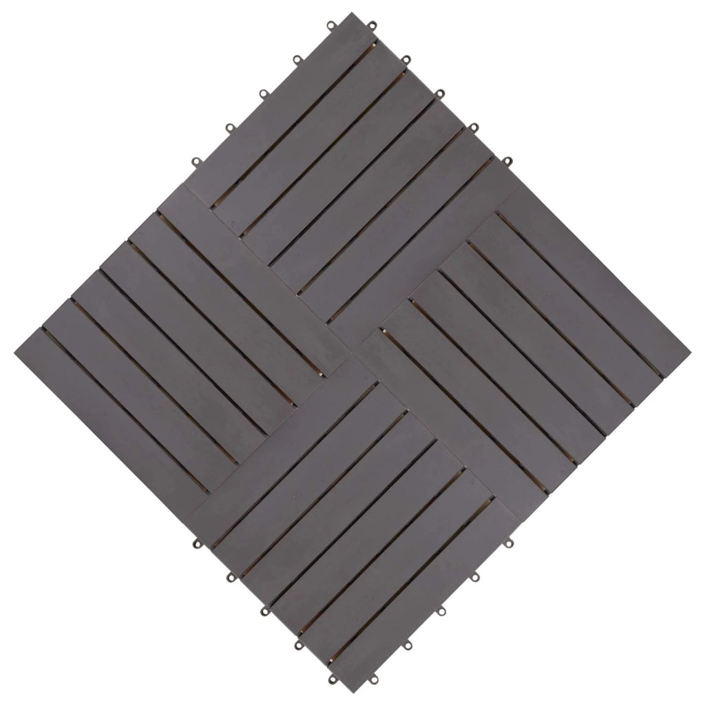 Piastrella per Decking 20 pz Grigio 30 x 30 cm Legno di Acacia CFW2147452