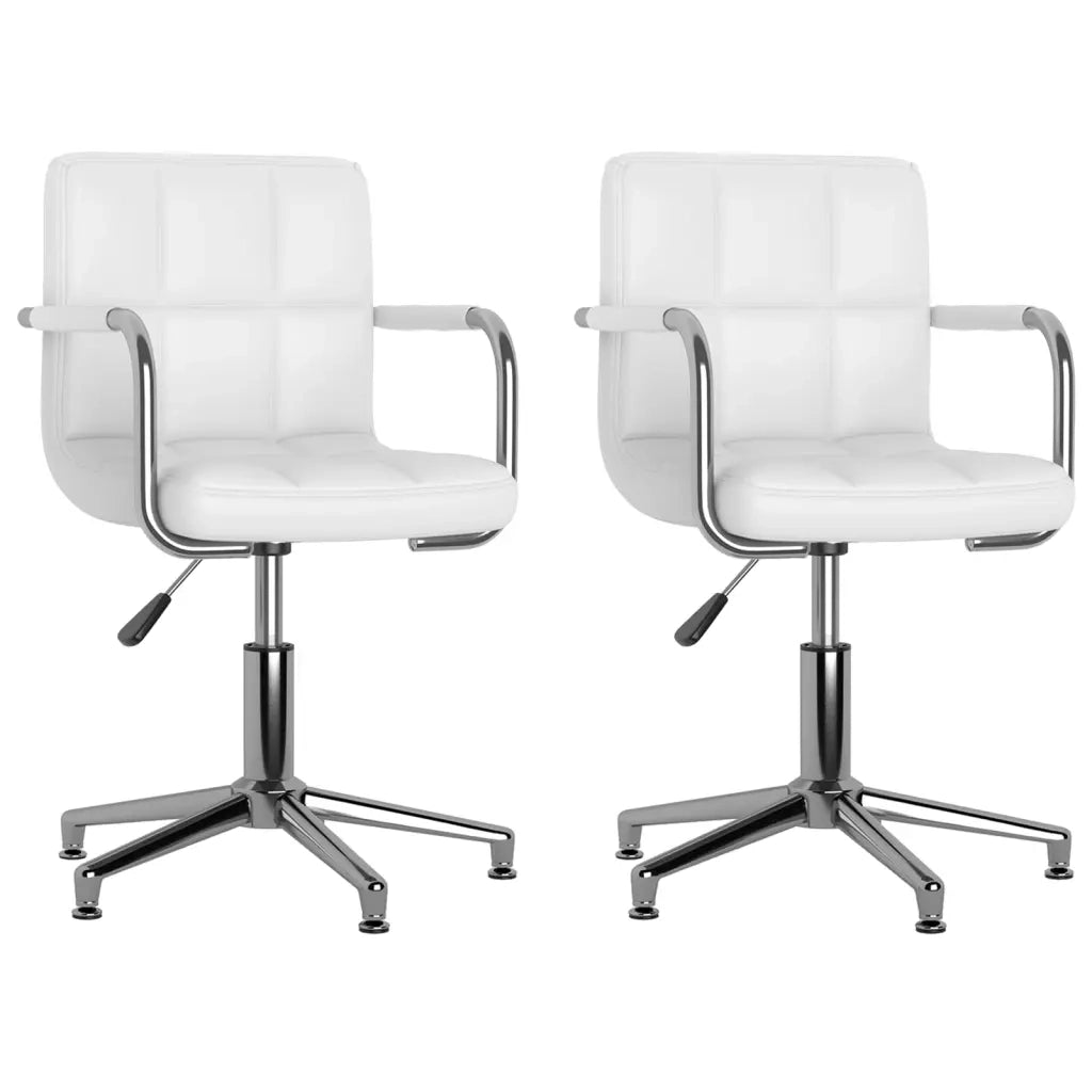 Sedie da Pranzo Girevoli 2 pz Bianche in Similpelle cod mxl 55686