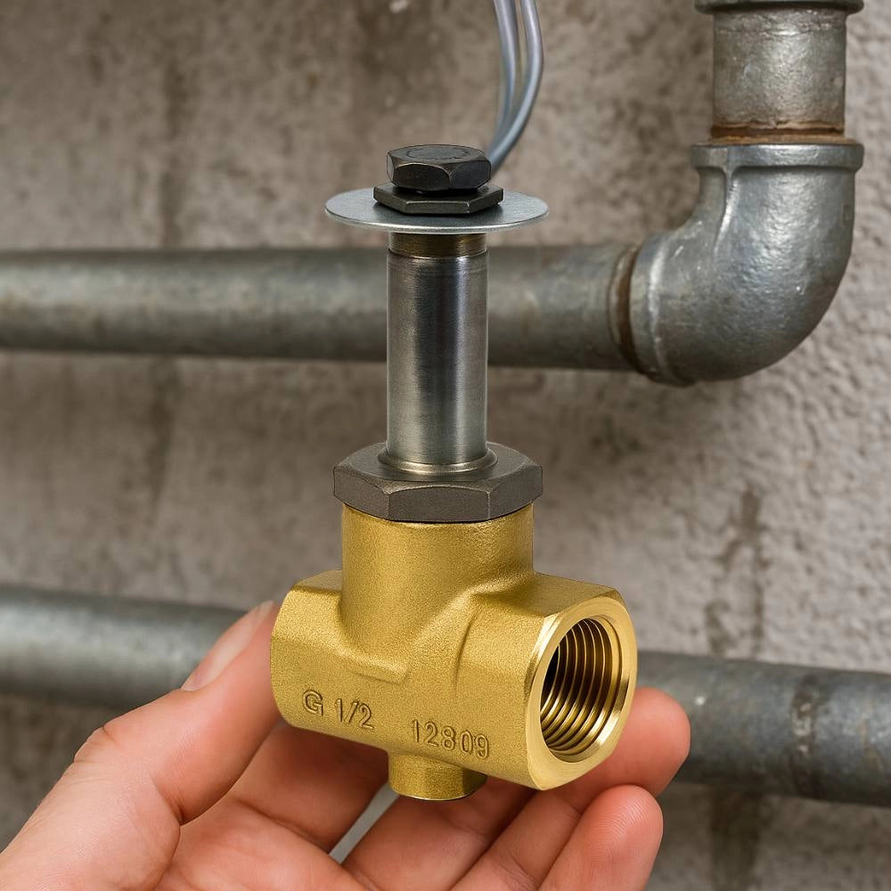 Valvola a solenoide 2 vie nc in ottone passaggio 5 mm