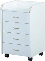 Cassettiere con ruote e 4 carichi - contenitore archiviazione rotante - 40x36x65 cm - Bianco Cassettiere Blocco Carico