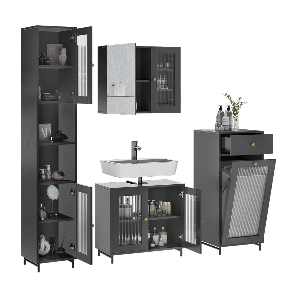 Vicco Set di mobili da bagno Grigio 4 parti