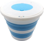 Emiciclo blu portatile con coperchio - Bagno auto camping giardino - Utilizzabile in diverse ambienti - Maniglia - Facile da trasportare emiciclo da bagno