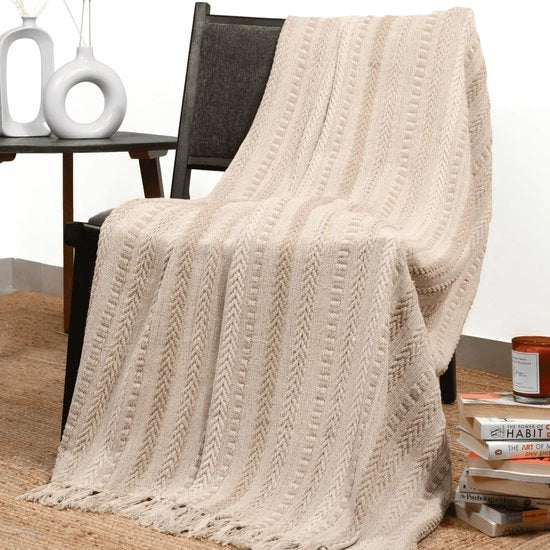 Piumone Boho-Design - 50 x 60 pollici - Lusso e Soffice - Elemento Decorativo - Comfort per la Casa - Piumone da Gettare