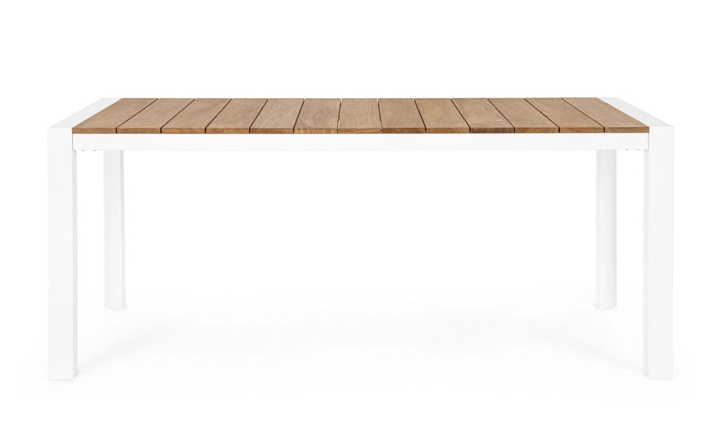 Tavolo da Giardino 180x90x75 cm in Alluminio Cameron Bianco