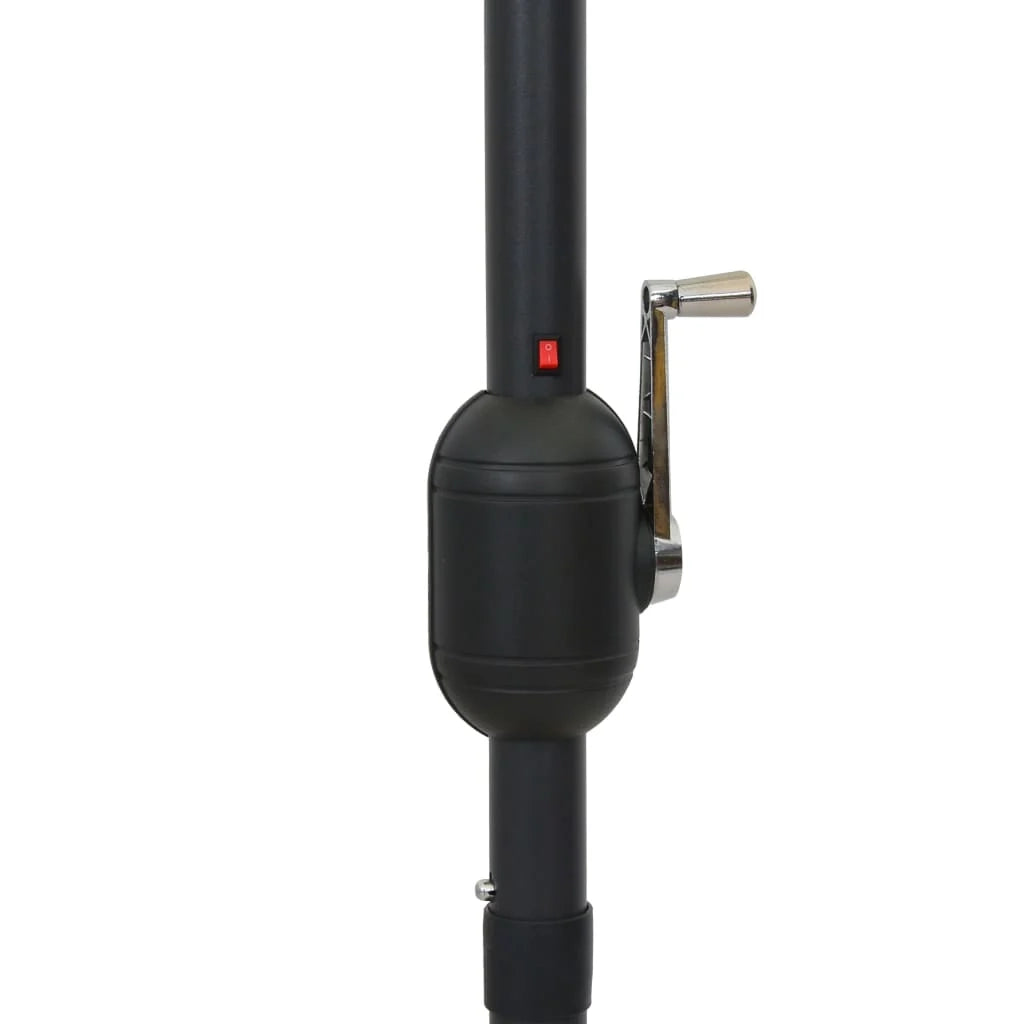 Ombrellone con LED e palo in alluminio da 300 cm azzurro 02_0008084
