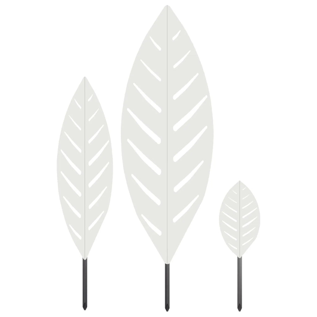 Palo da Giardino 3 pz 116,5 x 35 x 3 cm Bianco Acciaio 8013392