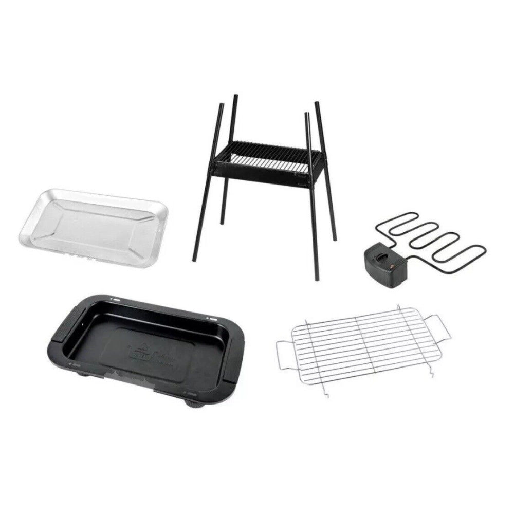 Trade Shop - Barbecue Elettrico Bbq Supporto Griglia Elettrica Bistecchiera Da Tavolo 2000w -
