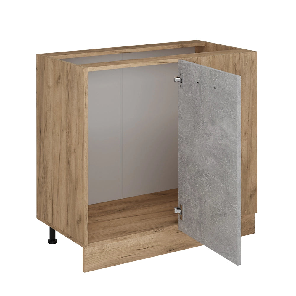 Mobile ad angolo cucina R-Line Calcestruzzo/Rovere dorato 86 cm senza piano di lavoro Vicco