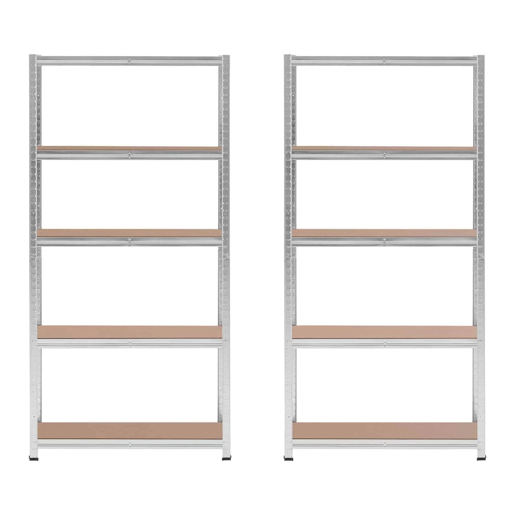 Set di 2 ripiani per carichi pesanti 90 x 30 x 180 cm supporta 5 x 175 kg robusto portautensili per garage/officina grigio 14_0005178