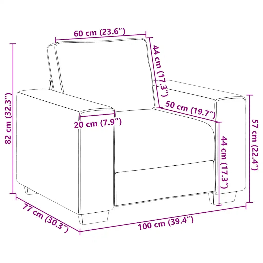 Divano Sedia-Poltrona-Sofa Relax Rosa 60 cm Velluto 208610