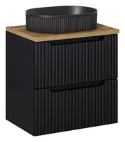 Set mobili bagno 60 cm con piano e lavabo da appoggio Beyond Nova Black 60 x 1401 x 40 cm