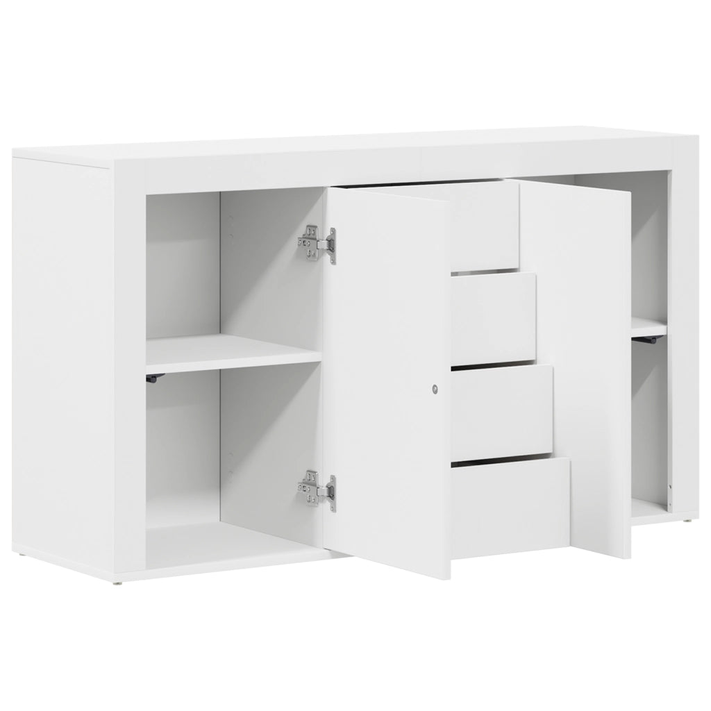 Credenza Bianca Bianca Legno 120 x 36 x 69 cm Stoccaggio