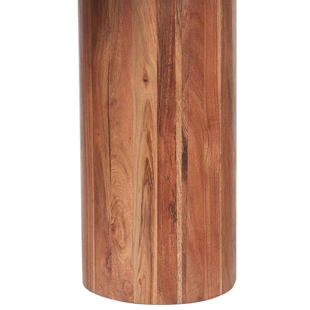 Tavolino da caffè moderno con piano in marmo bianco e gambe rotonde in legno d'acacia soggiorno contemporaneo