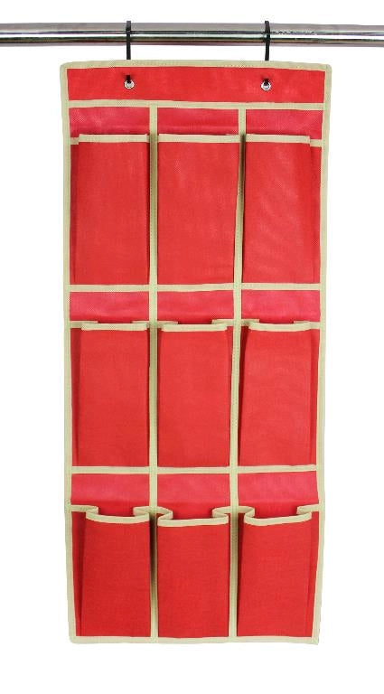 Portaoggetti da parete in tnt 9 Tasche rosso 36 x 84 cm
