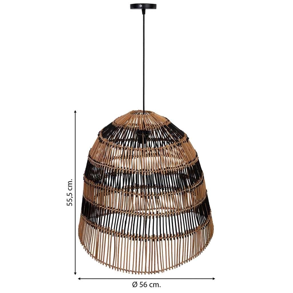 Lampada da soffitto in rattan marrone D56x55,5h cm