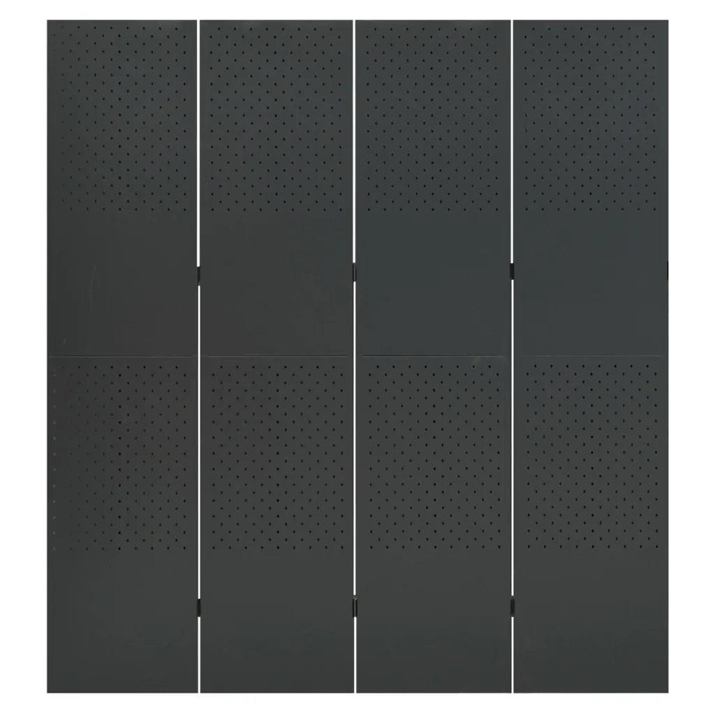 Paravento a 4 Pannelli Antracite 160x180 cm in Acciaio 335900