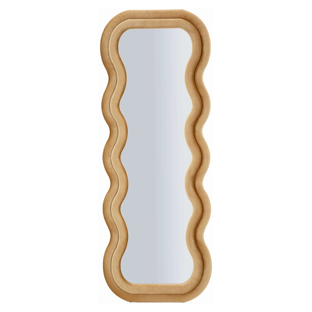 Allen, Specchio Cornice Ondulata Effetto Velluto, 60x160h cm oro