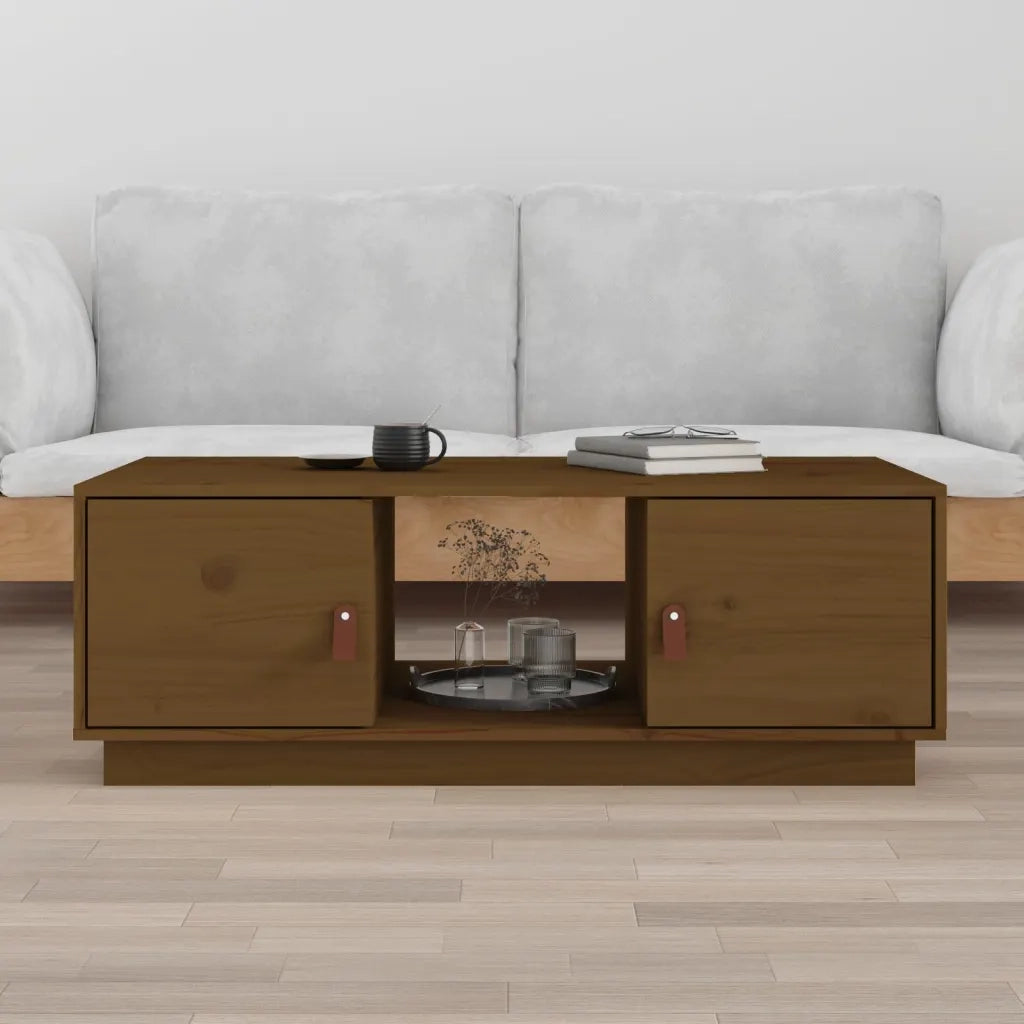 Tavolino da Salotto ambra 100x50x35 cm Legno Massello di Pino 818268