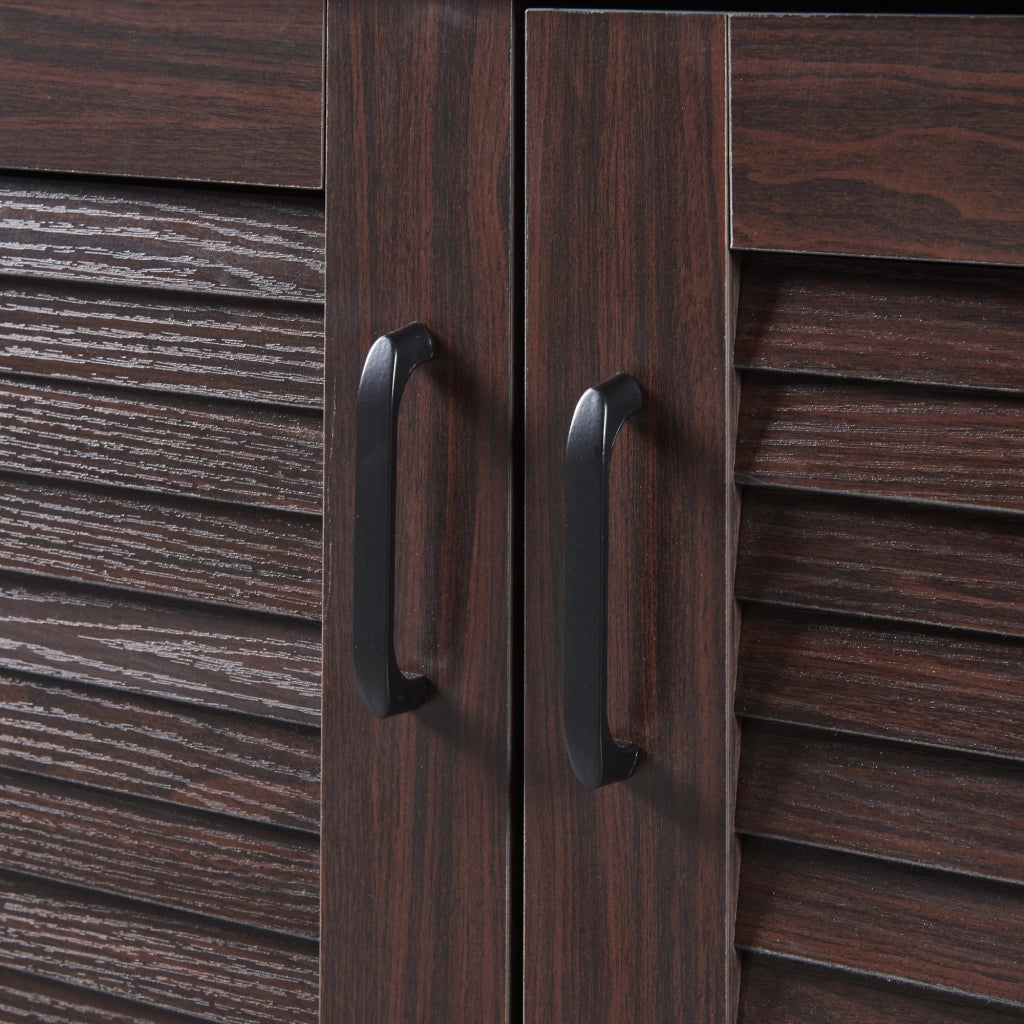 Armadio Scarpiera Løten con Ante a Persiana 62 x 125 x 36 cm Wengè [en.casa]