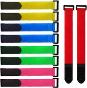 Set di 20 cinghie di cavo in nylon - cinghie di cavo riutilizzabili, cinghie di cavo regolabili con nastro adesivo, diverse colori