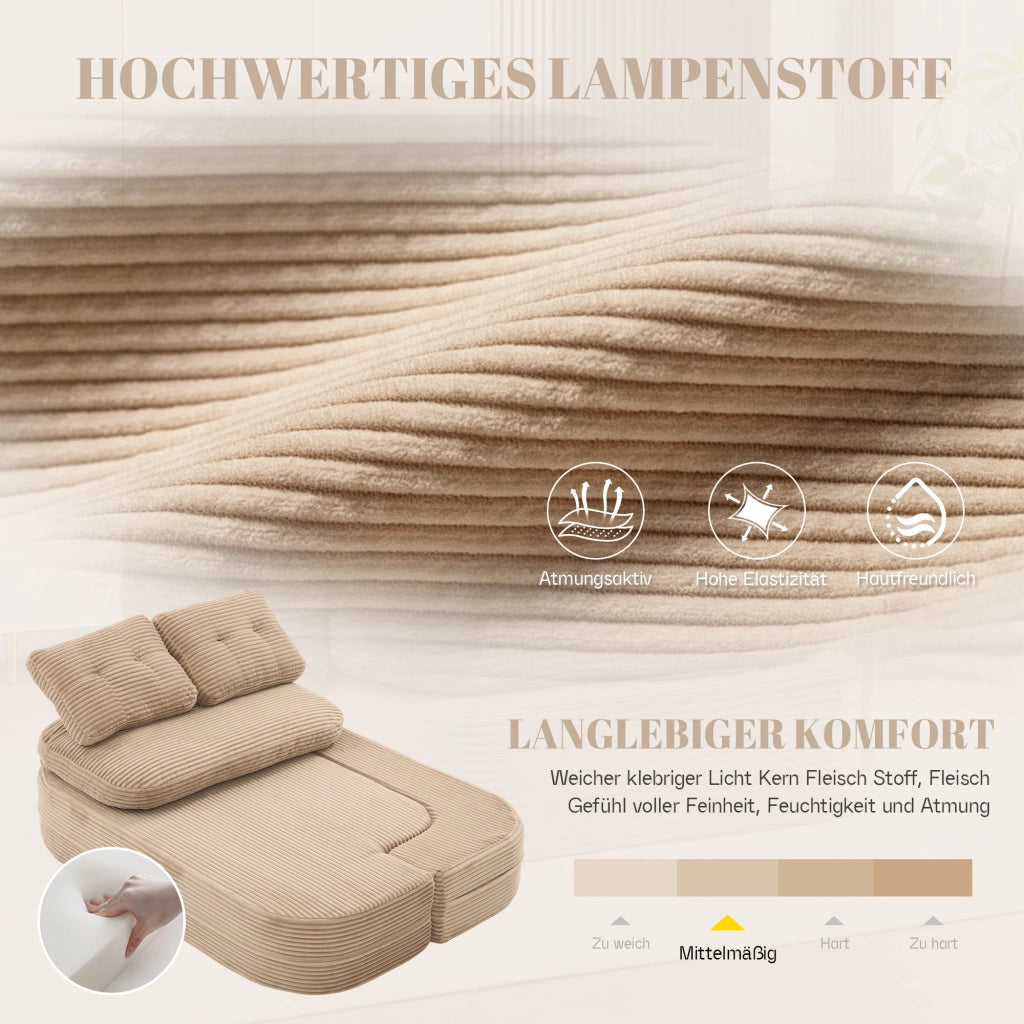 POLTRONA 2 in 1 convertibile in corduroy, khaki