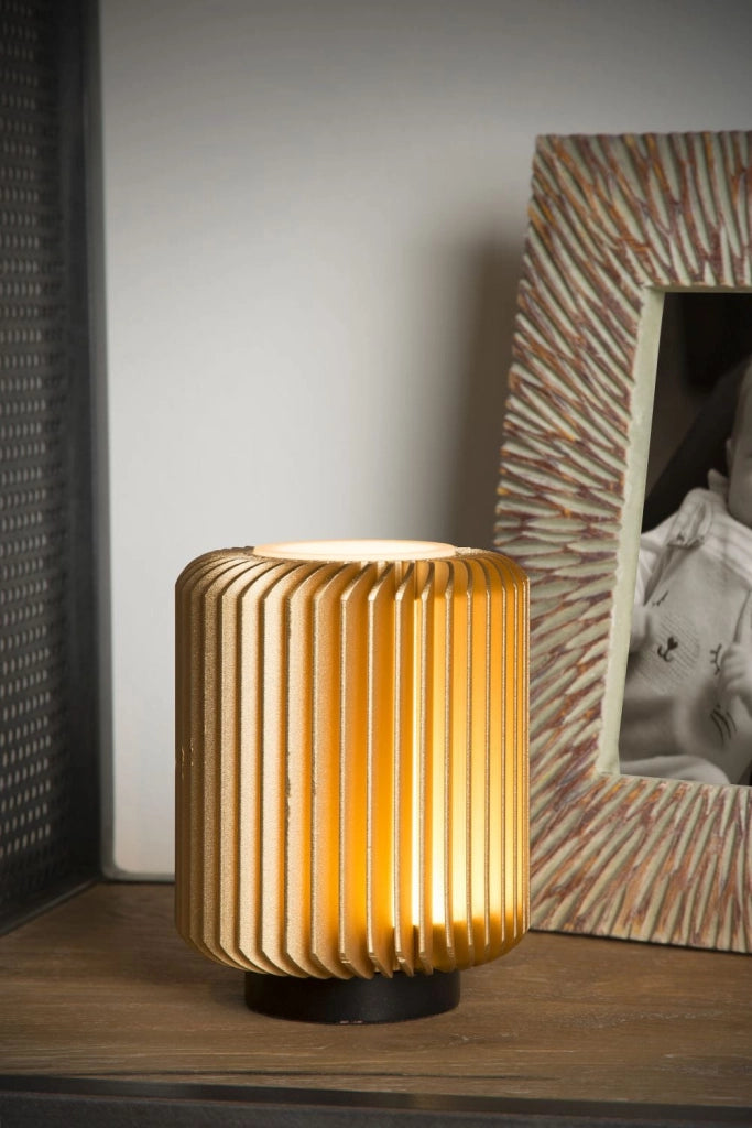 Lampada da tavolo Lucide Turbin LED 5W 3000K alluminio oro