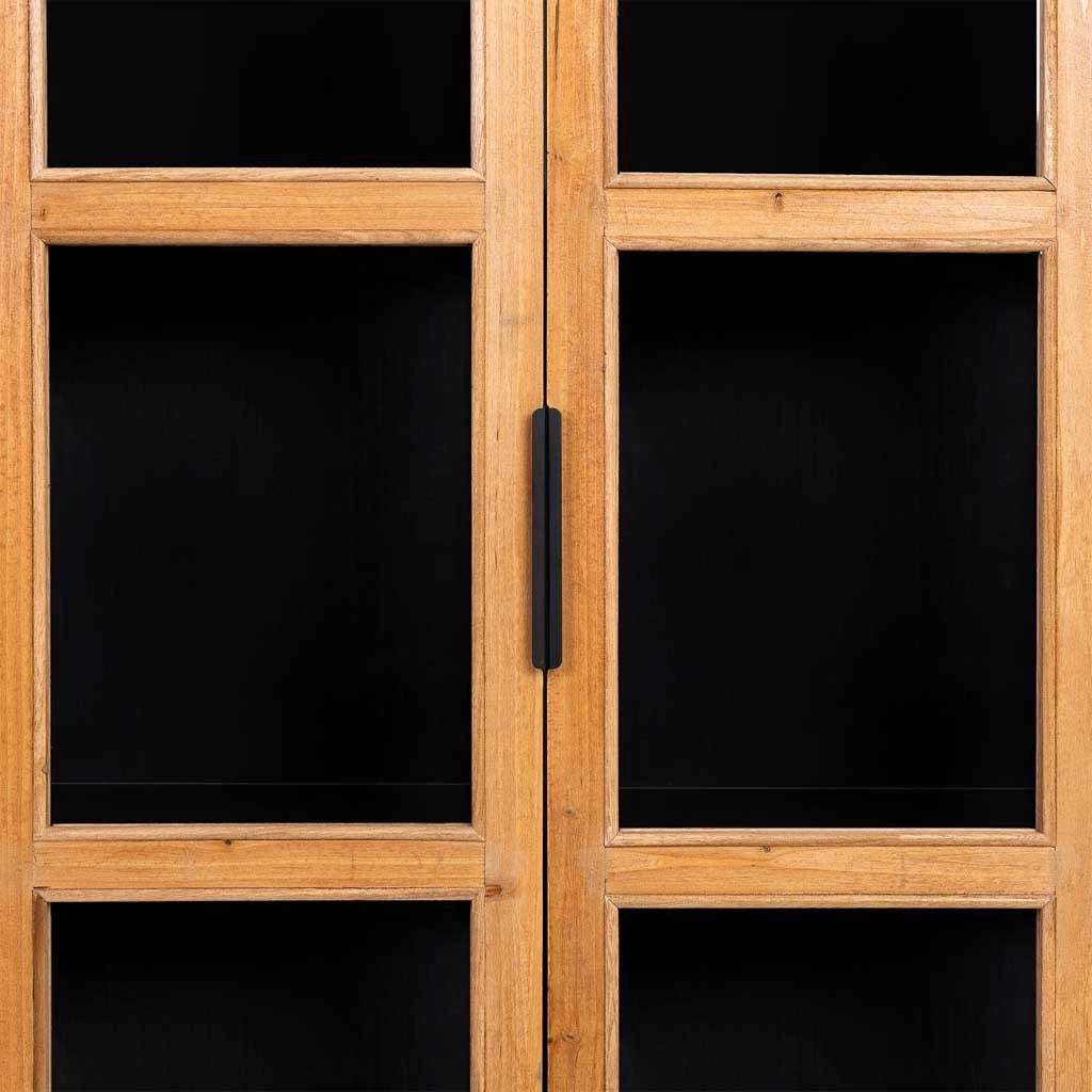 Vetrina 2 ante e 1 cassetto, legno e metallo, 72x40,5x158,5h cm