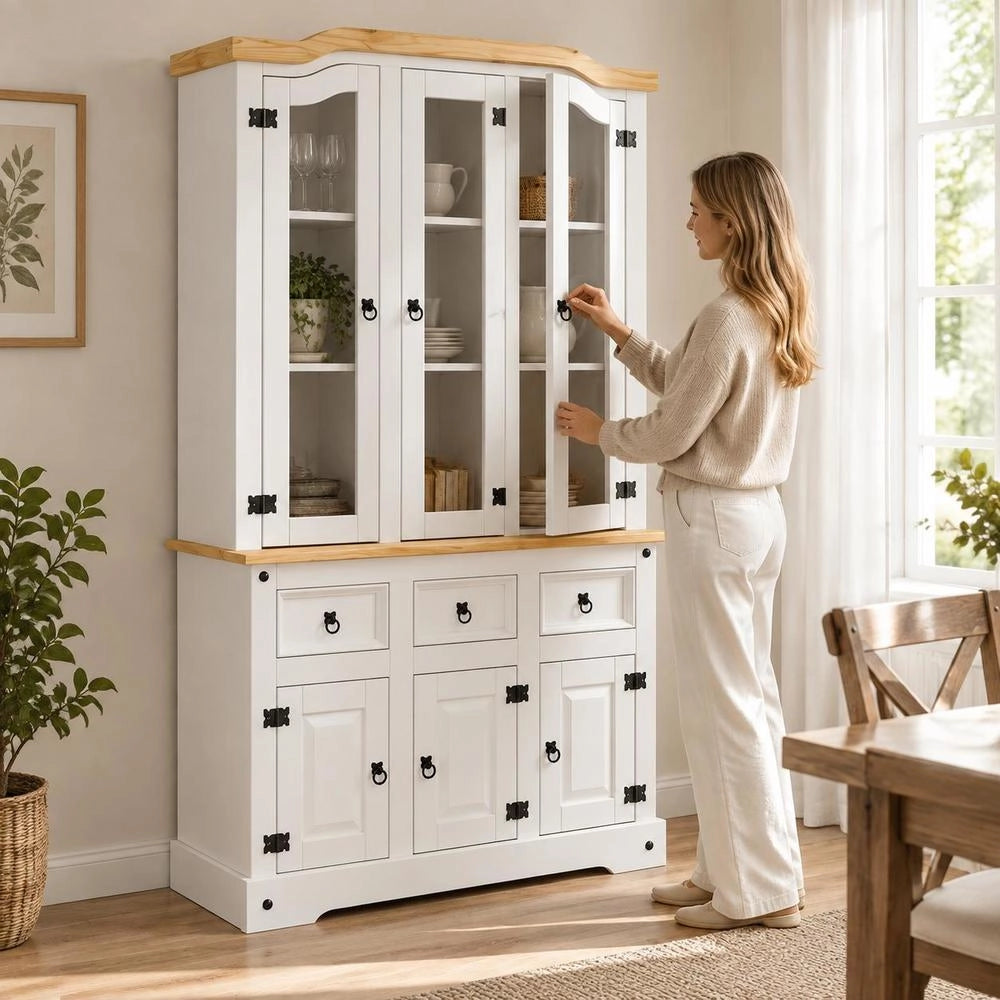 Highboard Corona 112x43x196 Cm Solid Mexican Pine