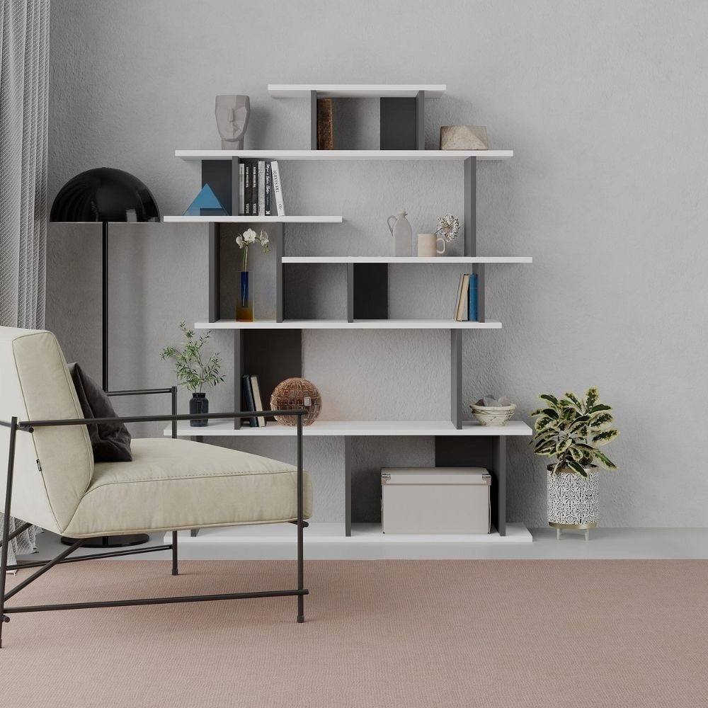 Libreria design Apollon 120x149 colore bianco antracite