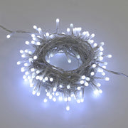 CATENA LUMINOSA DI NATALE A LED DA 300 LUCI BIANCHE FREDDE CAVO TRASPARENTE - TRASFORMATORE A BASSA TENSIONE PER INTERNI ED ESTERNI