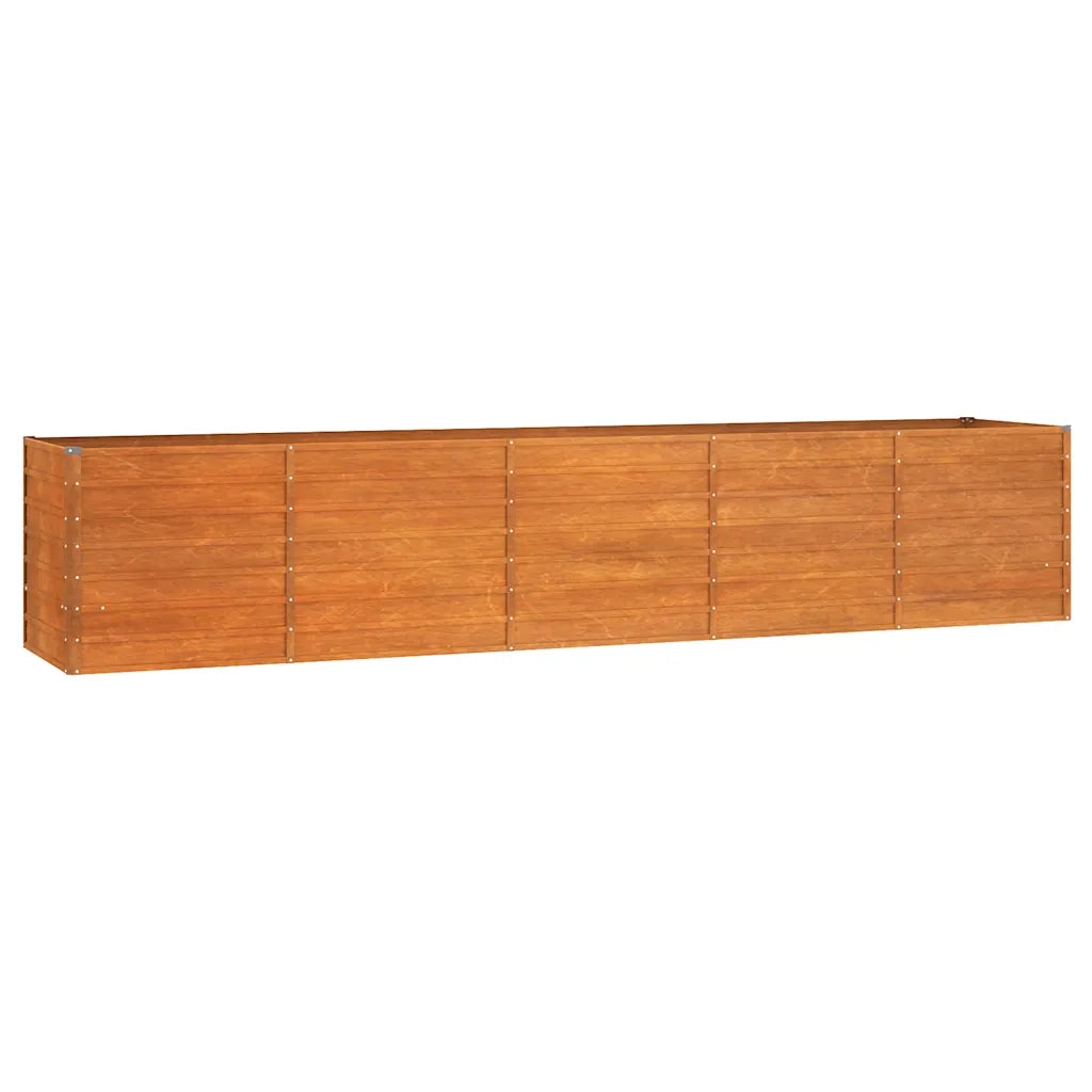 Letto Rialzato da Giardino Ruggine 400x80x77 cm Acciaio Corten 151965